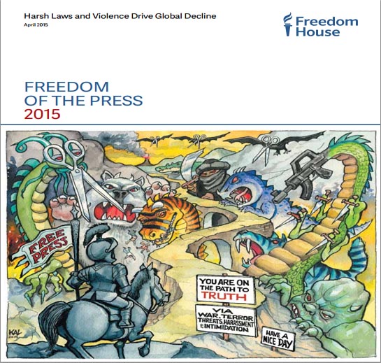 Freedom of the Press 2015: Harsh Laws and Violence Drive Global Decline